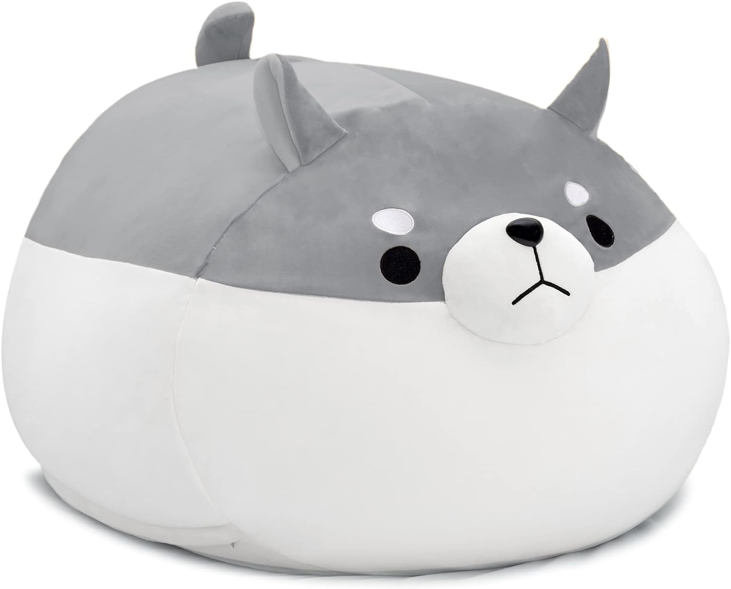 Stuffed Animal Storage Bean Bag Chair Cover for Kids Grey Shiba Inu Dog Bean Bag Chair for Girls X-Large Size Toy Organizer Cover Only Without Filling