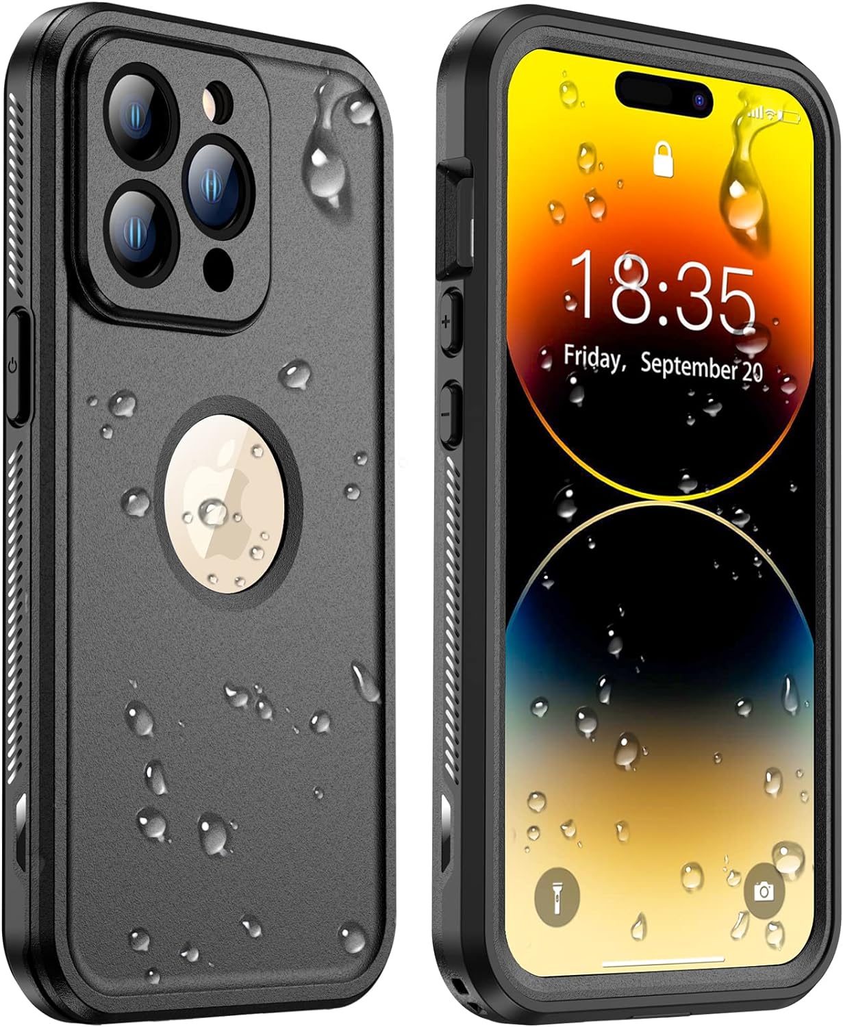 Temdan [Real 360 for iPhone 14 Pro Case Waterproof, Built-in 9H Tempered Glass Camera Lens & Screen Protection [14FT Military Dropproof][Full-Body Shockproof Phone Case][Dustproof][IP68 Underwater]