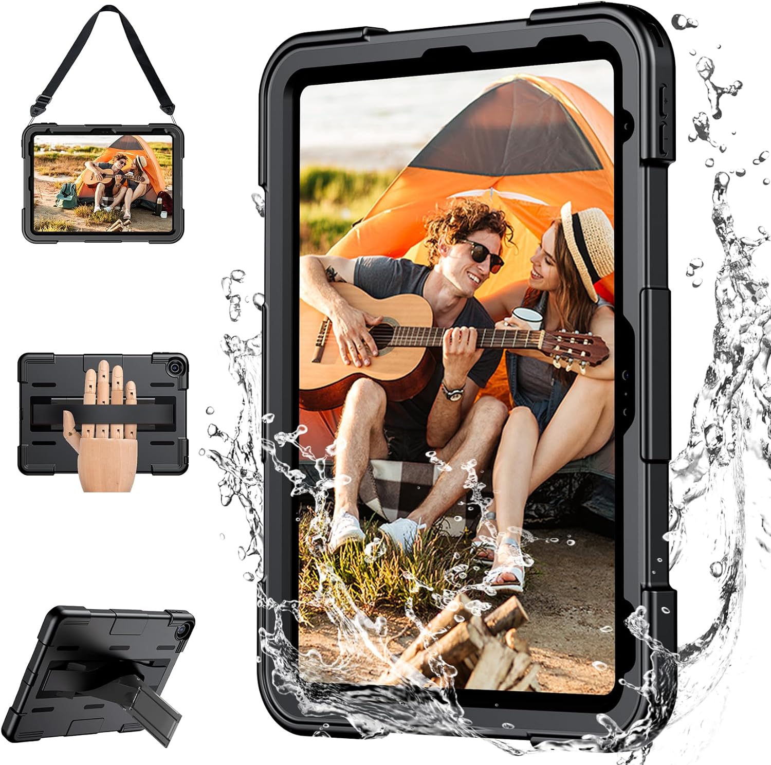   for iPad Mini 6 Case,[Military Grade Dropproof][IP68 Waterproof] for iPad Mini 6th Generation 8.3 Inch with Screen Protector&Stand&Hand Strap,Full Body Shockproof Case 2021