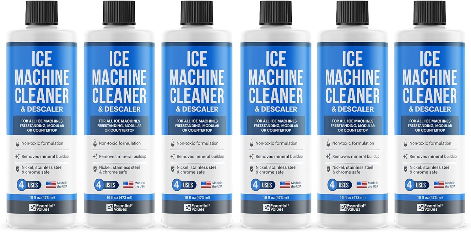 6-Pack Ice Machine Cleaner and Descaler 16 fl oz Nickel Safe Descaler | Ice Maker Cleaner Compatible with All Major Brands (Scotsman, KitchenAid, Affresh, Opal, Manitowoc) - Made in USA