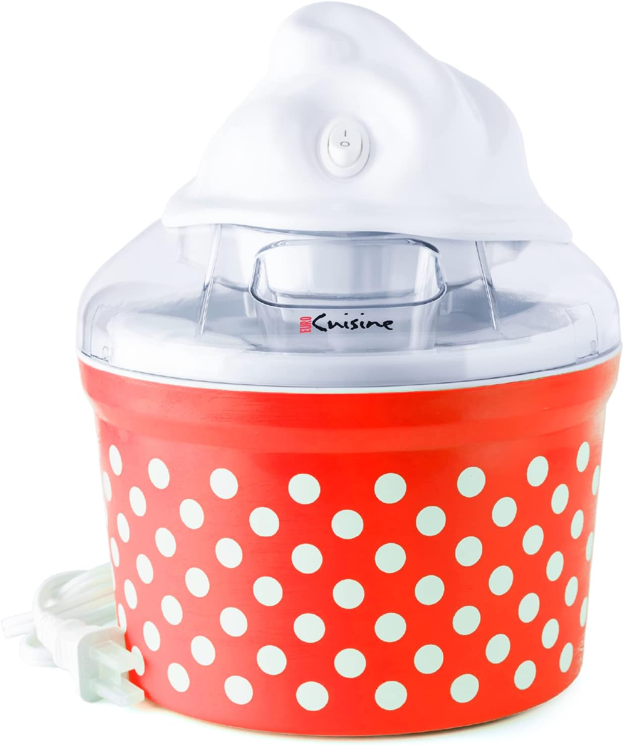 Euro Cuisine Ice Cream, Sorbet & Frozen Yogurt Maker, Homemade Gelato & Soft Serve Kids Ice Cream Maker Machine with 4 Glass Cups - Double-Insulated Freezer Bowl, Mixing Paddle, Lid - 1.5 Quart