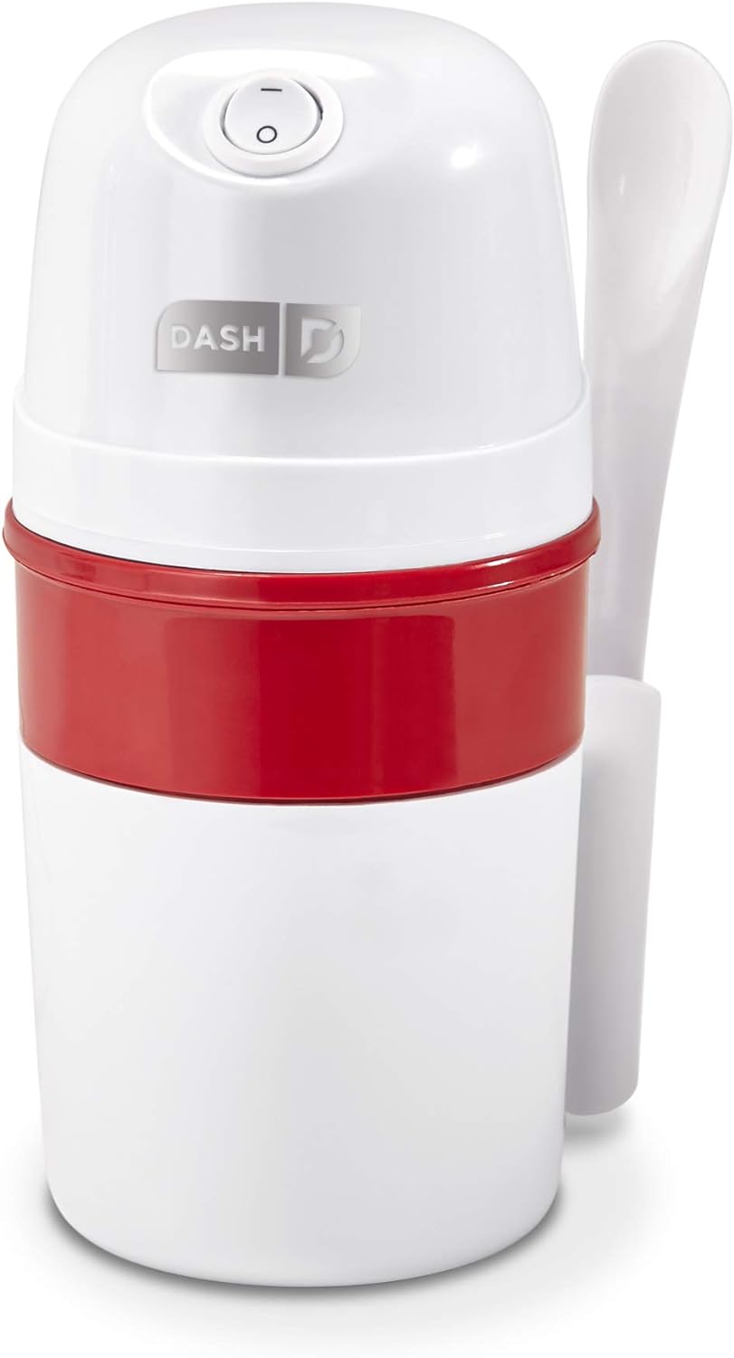 DASH My Pint Electric Ice Cream Maker Machine for Gelato, Sorbet   Frozen Yogurt with Mixing Spoon & Recipe Book (Organic, Sugar Free, Flavored Healthy Snacks   Dessert for Kids & Adults) 0.4qt-White