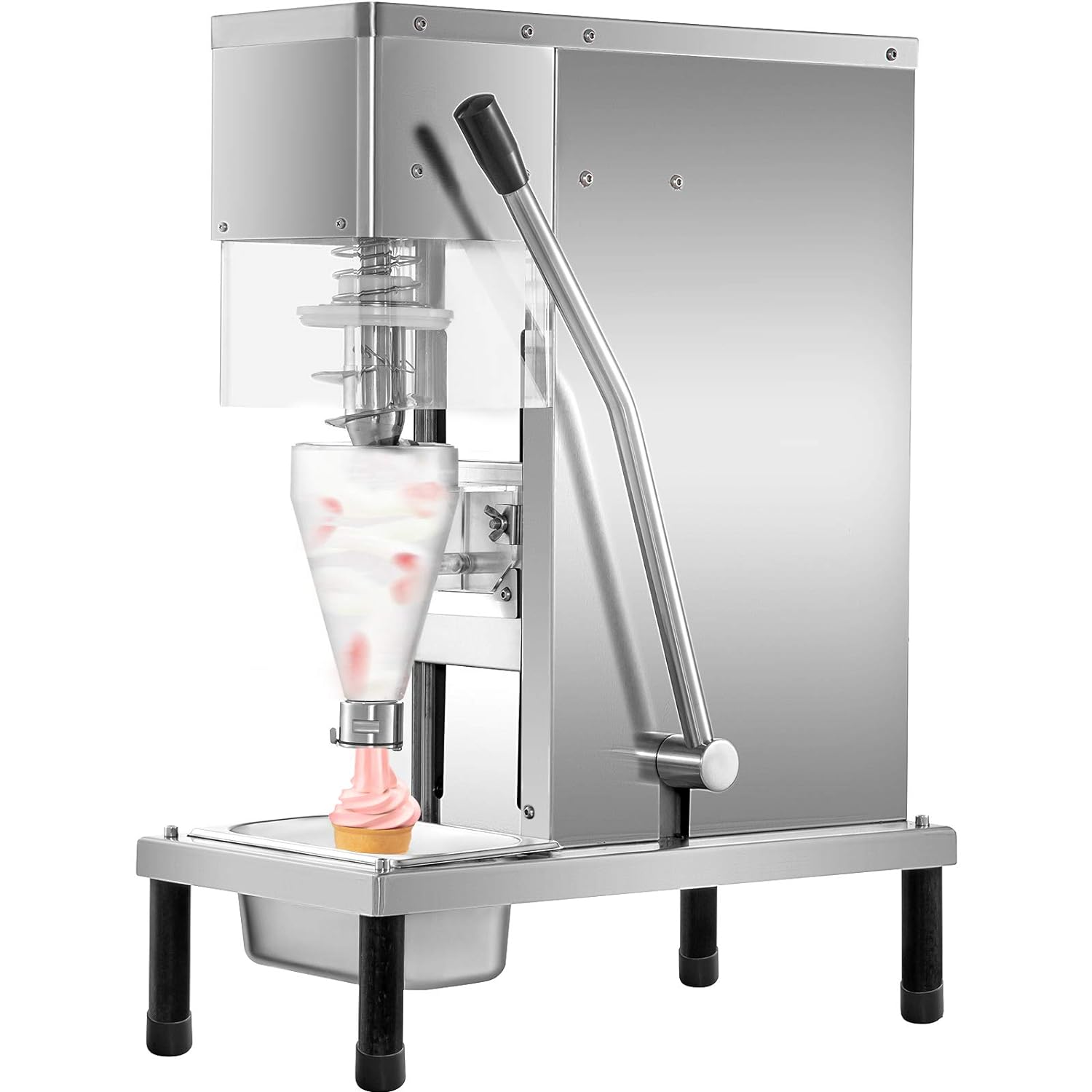 110V Frozen Yogurt Blending Machine 750W, Yogurt Milkshake Ice Cream Mixing Machine 304 Stainless Steel Construction, Professional Commercial Kitchen Equipment