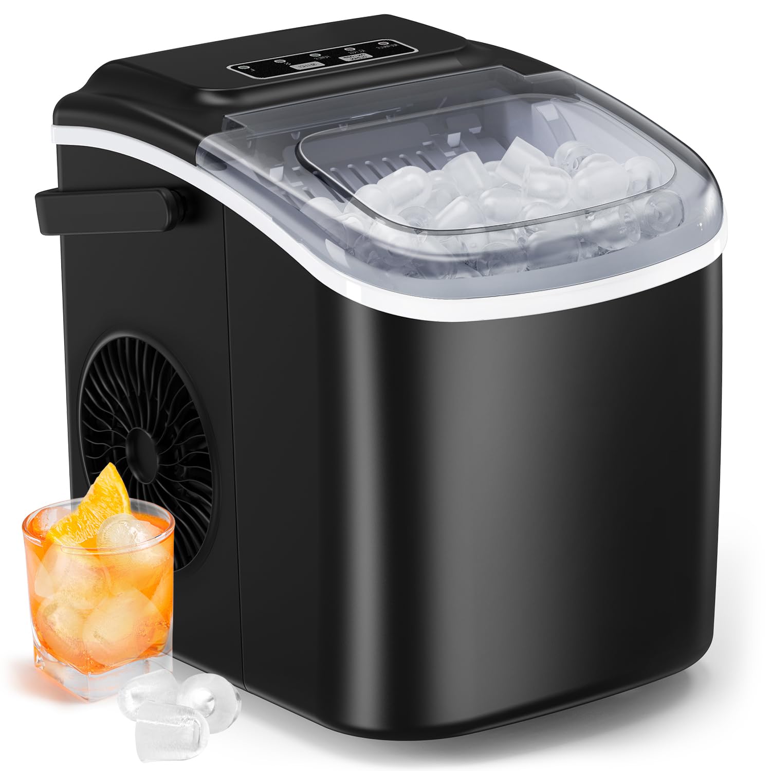 the ice maker is great!! works like it should, looks nice on countertop, not loud at all, do not notice it running unless you want to. Ice is wet when we transfer it to another container to store in freezer so you will have to somewhat break apart, but a very minor extra effort compared to filling ice trays and waiting 10 hours. this thing is fast and very convenient. I actually got it for the boss of the house as she makes smoothies which the ice chops up much easier than a big cube from a tray