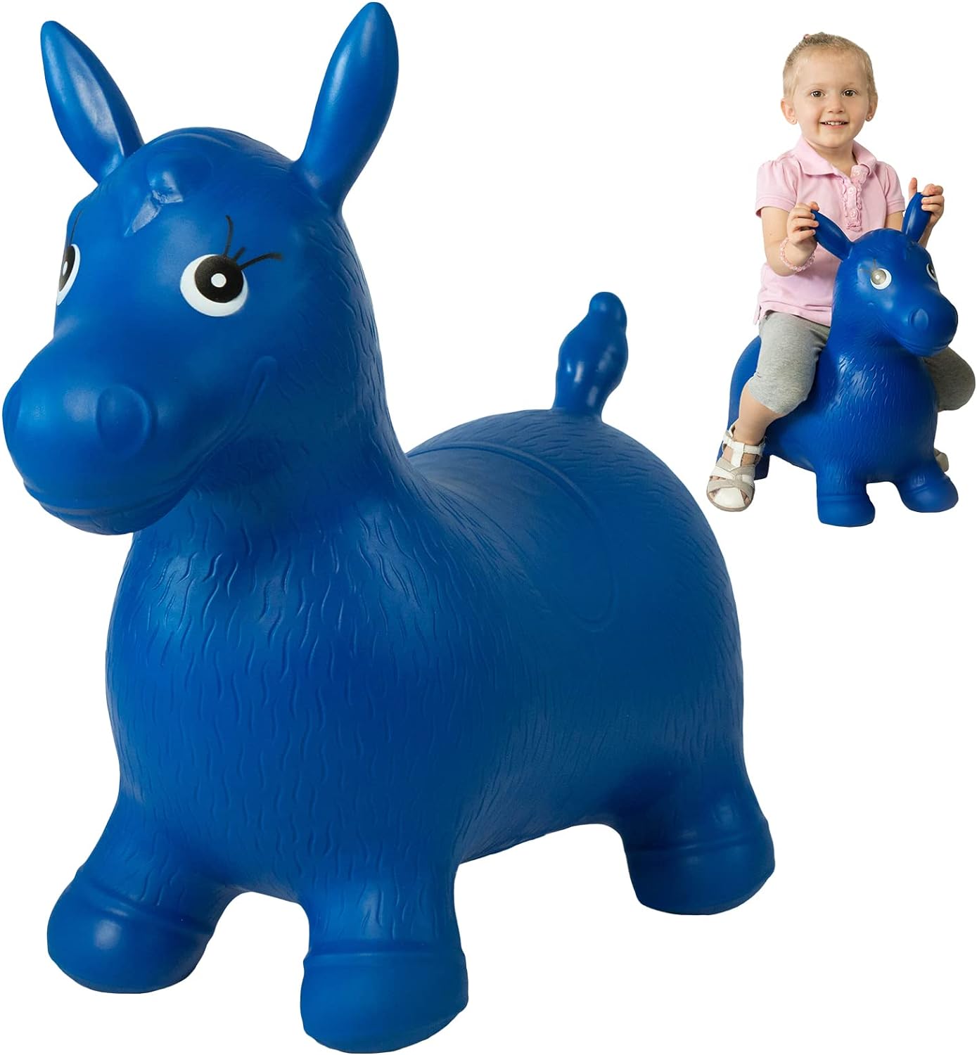 Bouncy Horse - Hopper Horse Inflatable Jumping Animal with Pump 