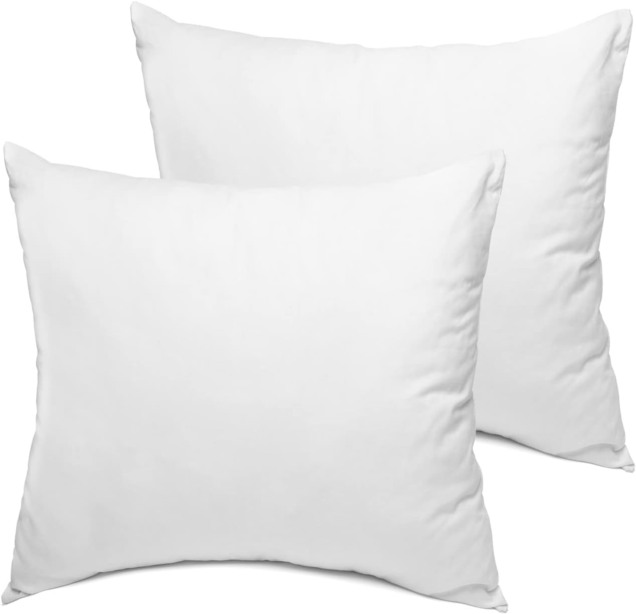 Sleep Restoration Pillow Inserts - Set of 2, 18x18 Inch, White, Square Throw Pillow Insert for Couch, Bed, Living Room, Outdoor - Decorative Pillows