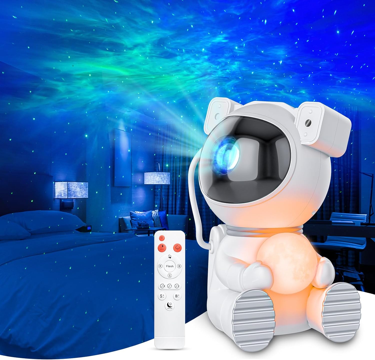 Astronaut Light Projector, Galaxy Projector for Bedroom, Star Projector with Moon Lamp, LED Nebula Night Light for Kids, Room Decor, Party, Gift
