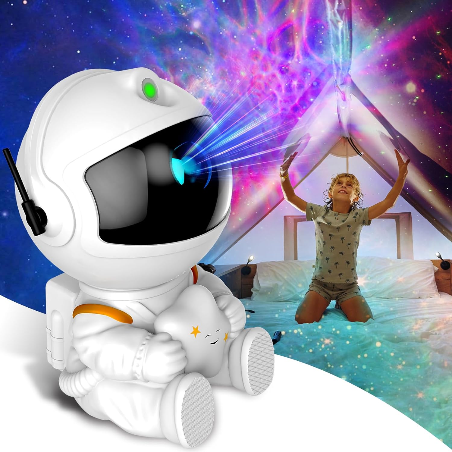 Astronaut Light Projector, Galaxy Projector for Bedroom, Star Projector Galaxy Light, Night Light for Kids, Boys and Girls Room Decoration, Game Room, Home Theater, Ceiling, Timer, Remote Control