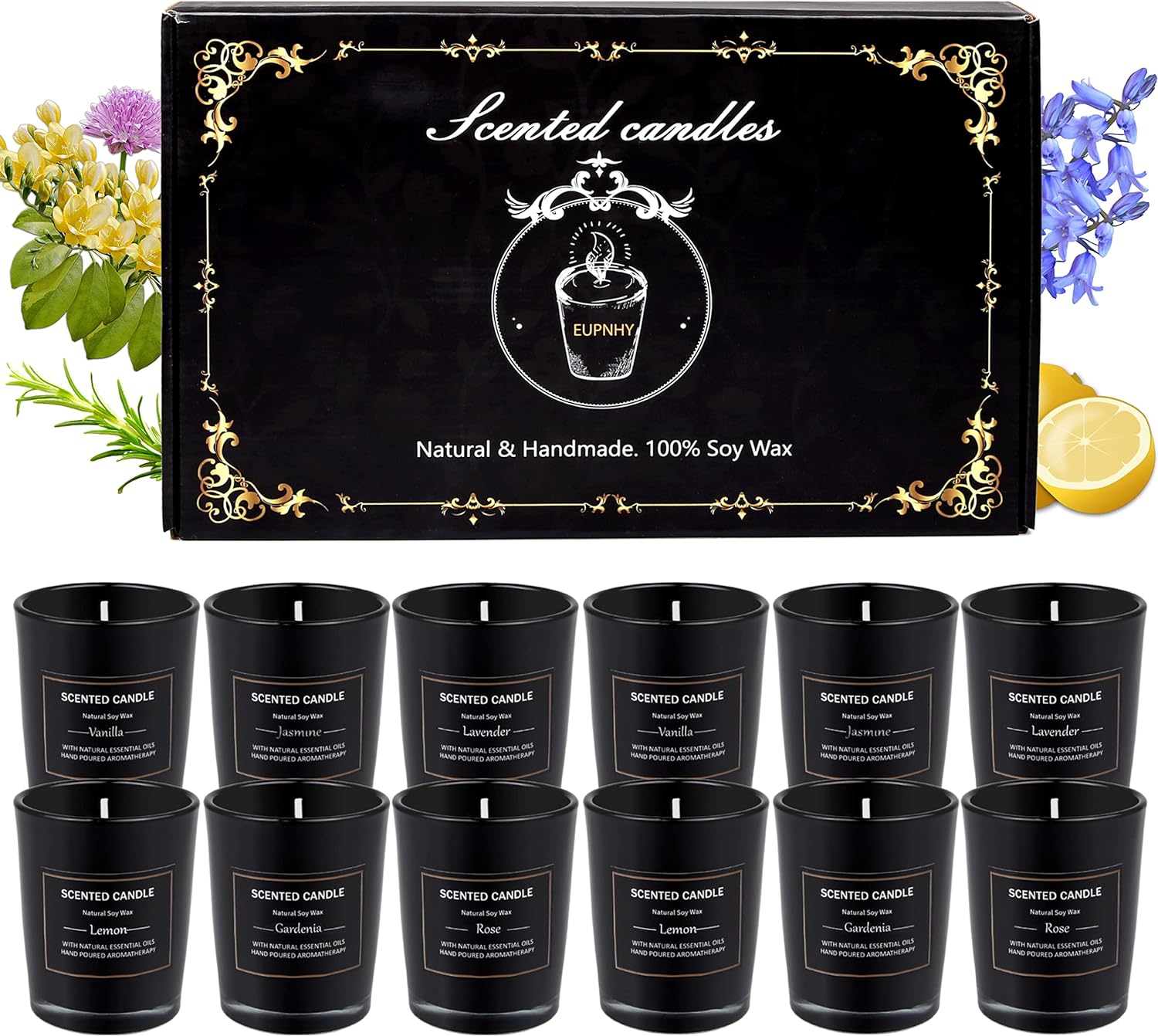 12 Pack Scented Candles Gift Set 2.5oz Strong Fragrance Aromatherapy Jar Candle Soy Wax Decorative for Home Bath and Body Works Best Gifts Women.