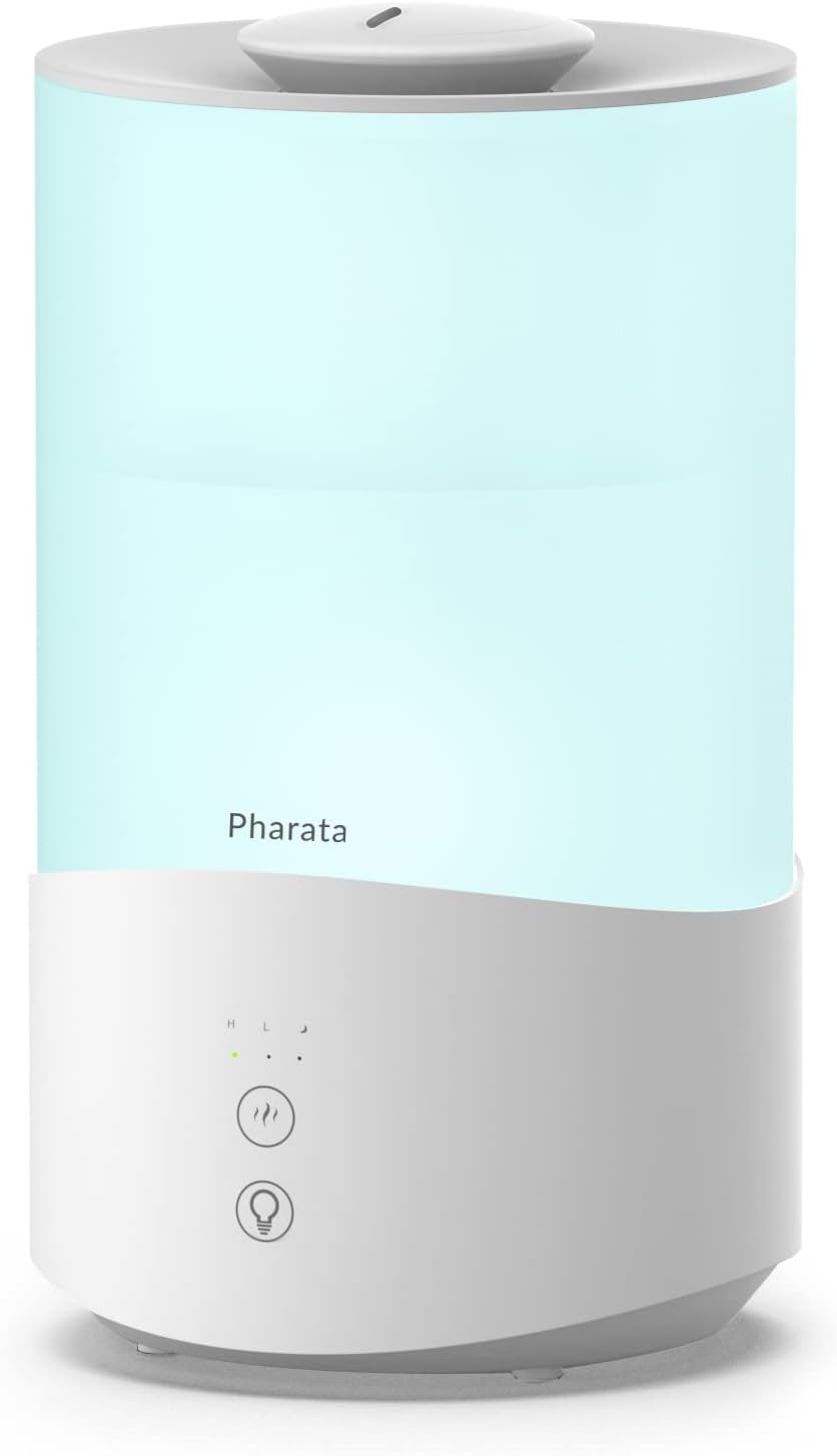 I really like this humidifier. It has a nice cool mist that does not leave water droplets every where. Its just like its advertised. It is easy to fill and clean with a wipe down of the inside. If you want to give it a good cleaning you would need to unplug it and take it to the sink. The night light that changes color is pretty cool too. Its a nice size for a bedroom. It is very quiet which is great for sleeping.Only thing Ive run into is since I run it at almost the max setting it runs abo