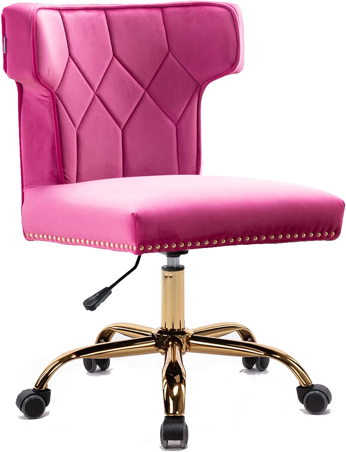 In love with this chair! The pink is a lil darker than a pastel pink, but not hot pink. Nice in between. Easy to put together. (5min). Super firm seat. Not recommending to sit in for long periods of time.