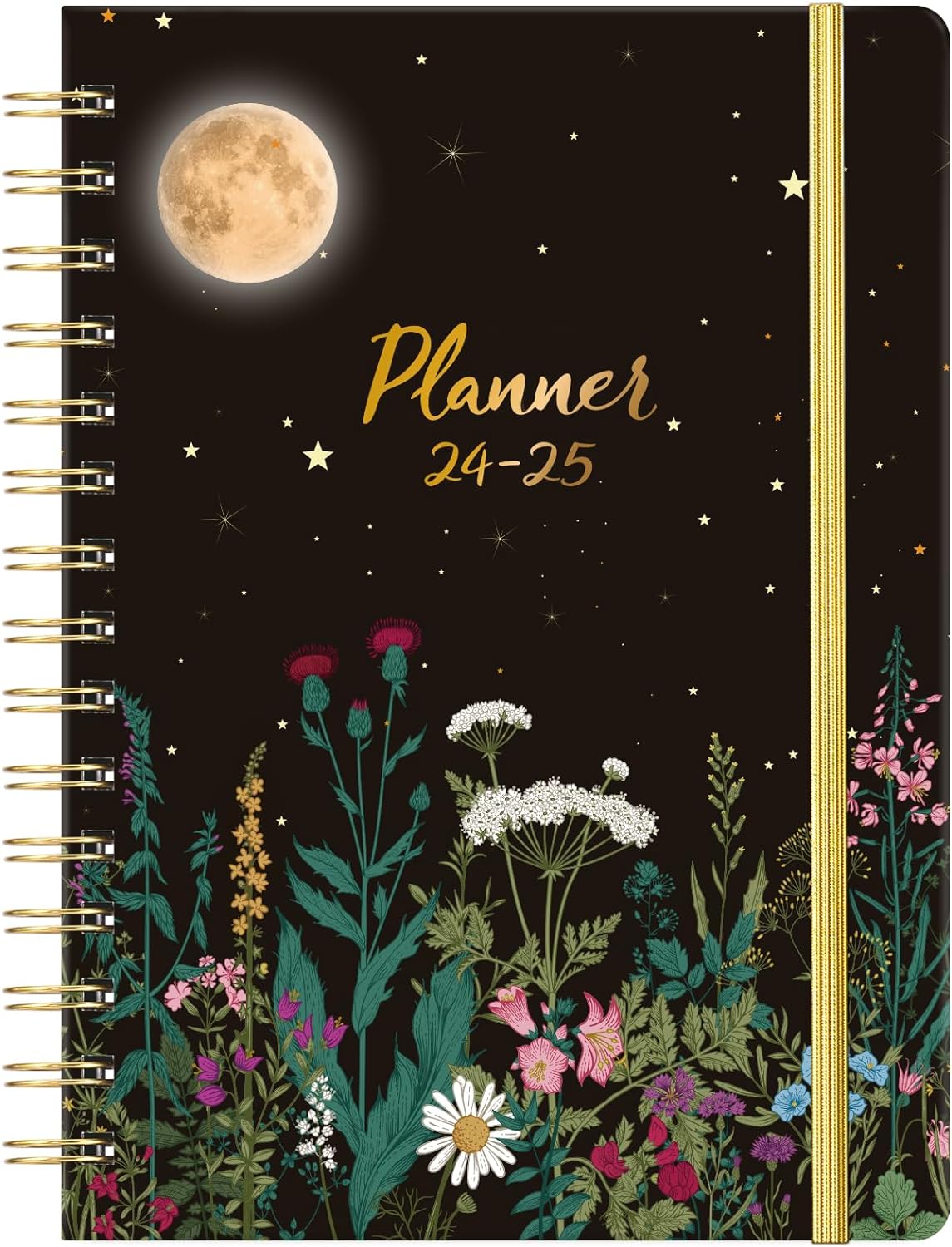 2024-2025 Planner - Planner/Calendar 2024-2025, July 2024 - June 2025, 2024-2025 Planner Weekly and Monthly with Tabs, 6.4 x 8.5, Hardcover with Back Pocket   Thick Paper - Moonlight Floral