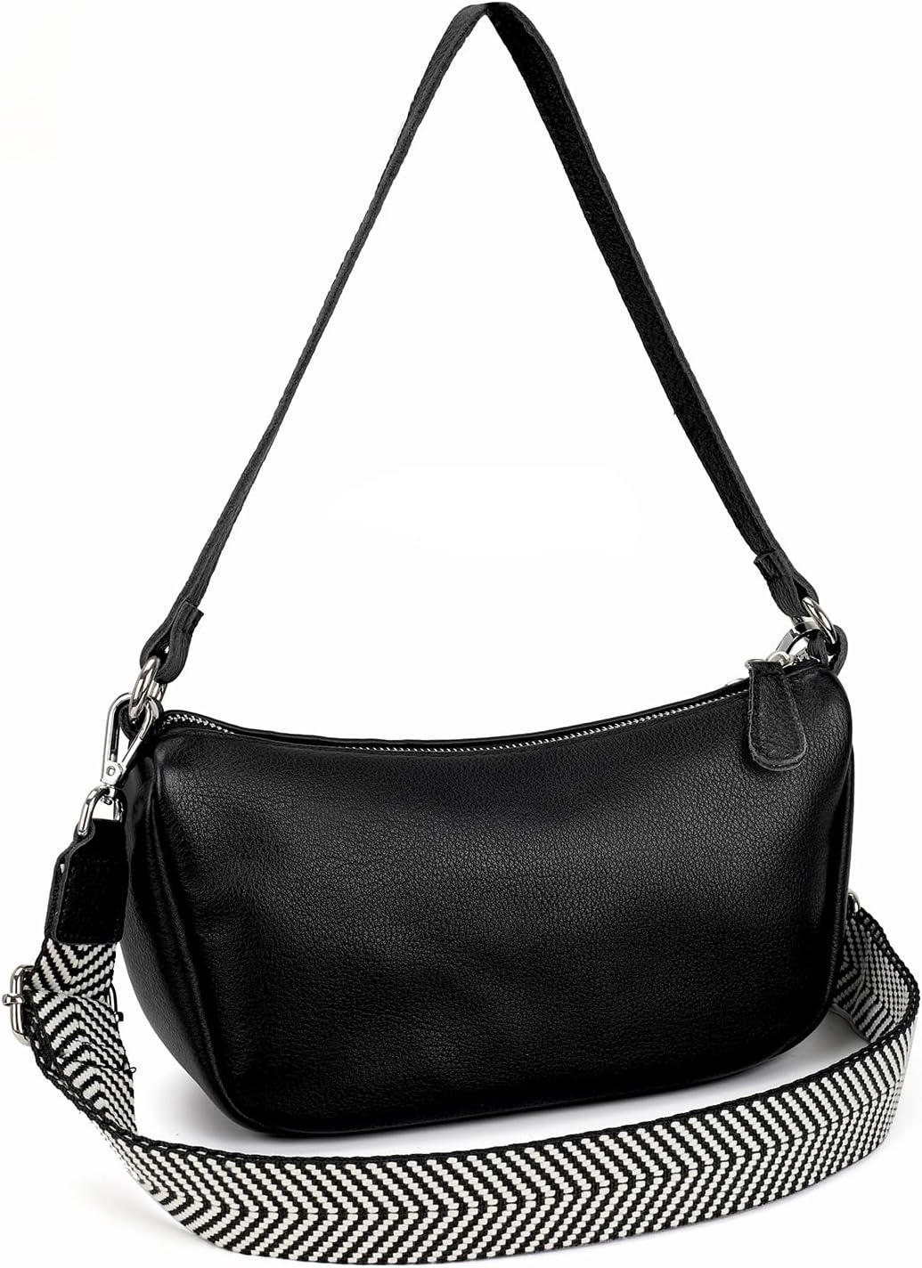 I LOVE this bag, my favorite feature is that even though it' a smaller bag, it has a wider base so you can fit so much into it and not have it all collapse in so you can't find your items. I LOVE that, but also the soft, buttery, pebbled leather is really lovely! So many times a crossbody bag is so narrow you have to take everything out to find the 1 thing in the bottom you want, well this beauty solves that issue that always annoyed me. The crossbody long strap is really comfortable on the bod