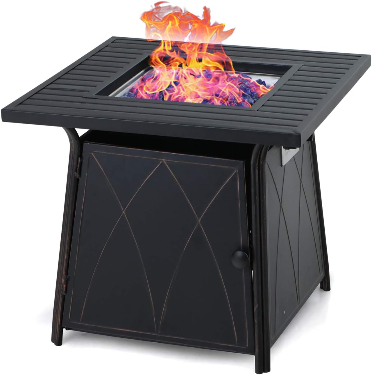 Note: I got the 29 square modelDon't come for me, but I cannot stand the smell of fire/smoke; I hate everything about the lingering smell it leaves on my clothes and hair and it stings my eyes. I have wanted a propane fire pit since my mom got one for her patio and I was so excited to finally get one. Yes, my timing is off as it is now winter in Ohio, but (knock on wood) we have only had one weekend of terrible weather so far. The day I got this, it was 30 degrees out, so assembly was a little 