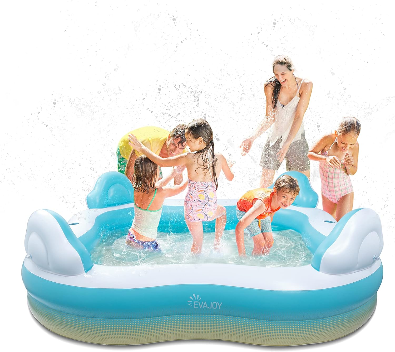 I bought this pool for my 3 year old and the 4 and 5 year old boys that I babysit to play in this summer. They love the pool and even my oldest 4 girls like to get in and play with the littles and relax. It is nice and roomy and the blow up seats are nice to have so they can all sit in their own corner and not crowd each other while they play. The bottom of the pool has a valve to easily empty the pool when it is time for a water change, which is also really nice. We did have to buy an air pump 