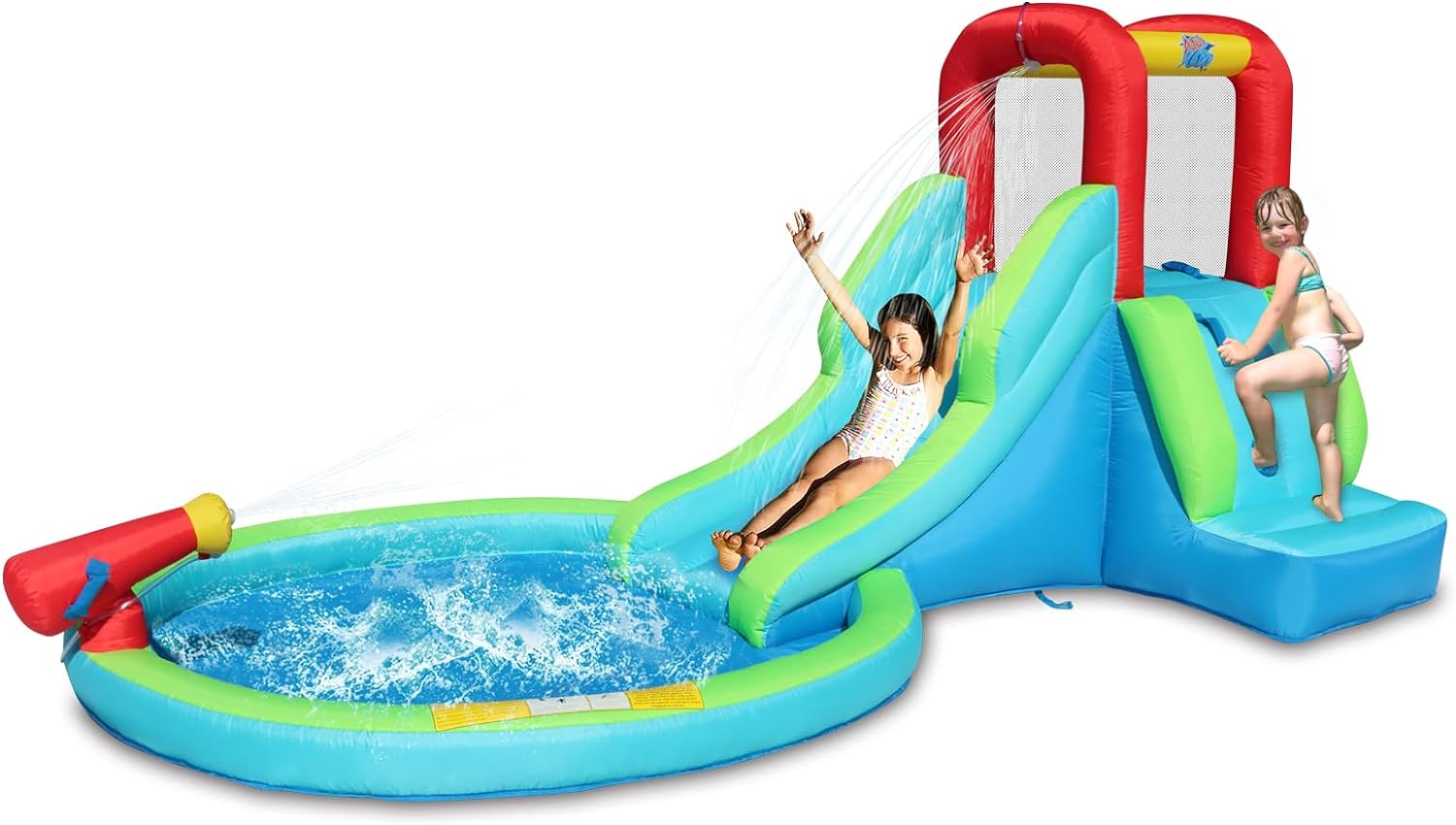 This is the perfect water park for a limited-space backyard. easy to set up and uses very little water. less than a quarter on for my tap to get things to full pressure.