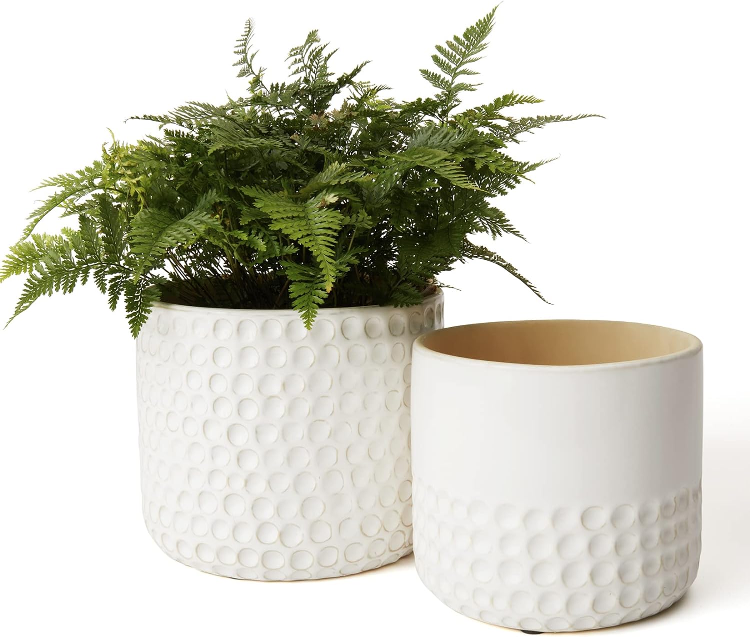 I ordered these pots to go on my bookshelf and they are perfect. The larger pot did come broken. I contacted customer service and they immediately sent me a replacement. Great customer service and great product.