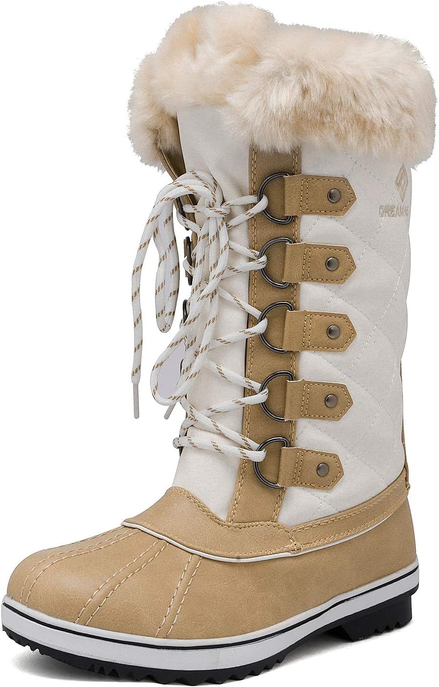 DREAM PAIRS Women' River_1 Mid Calf Waterproof Winter Snow Boots