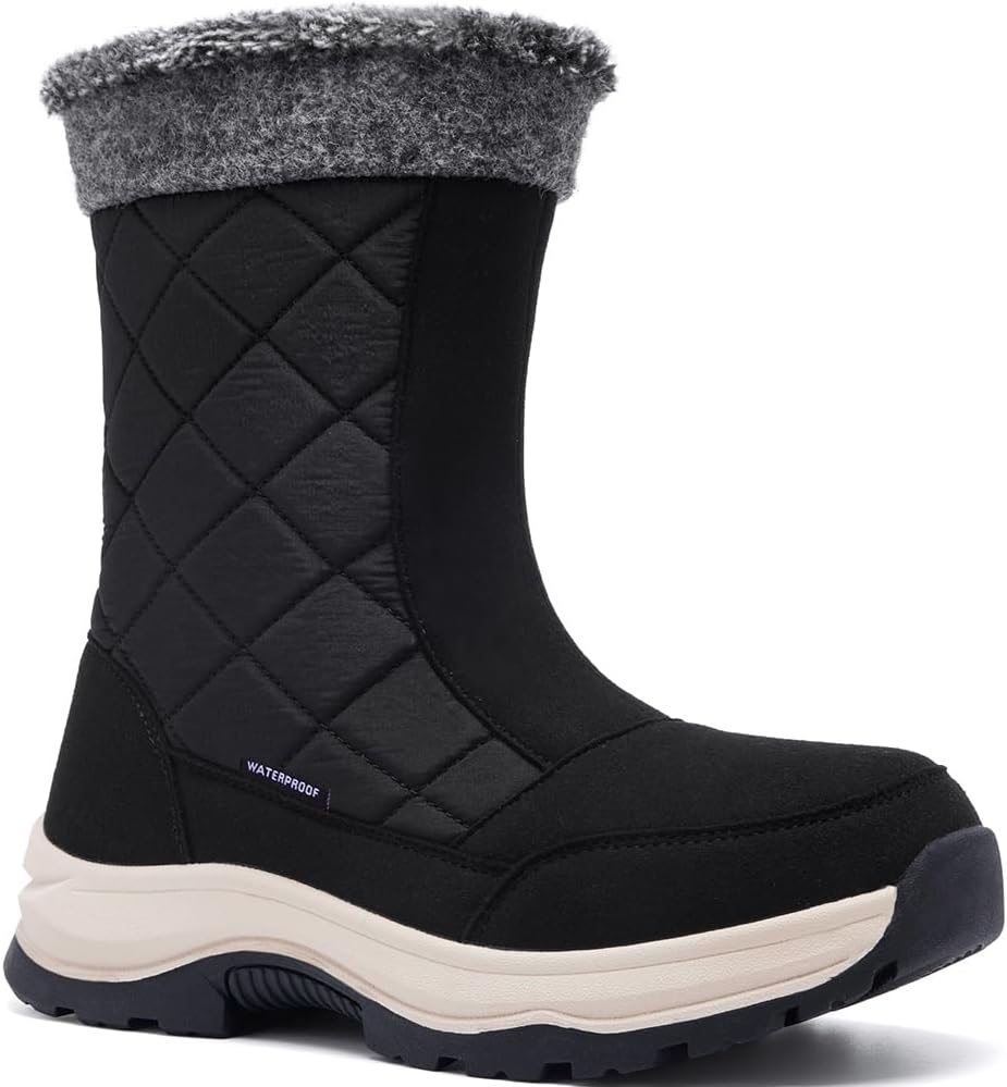 Women' Waterproof Winter Snow Boots with Side Zipper
