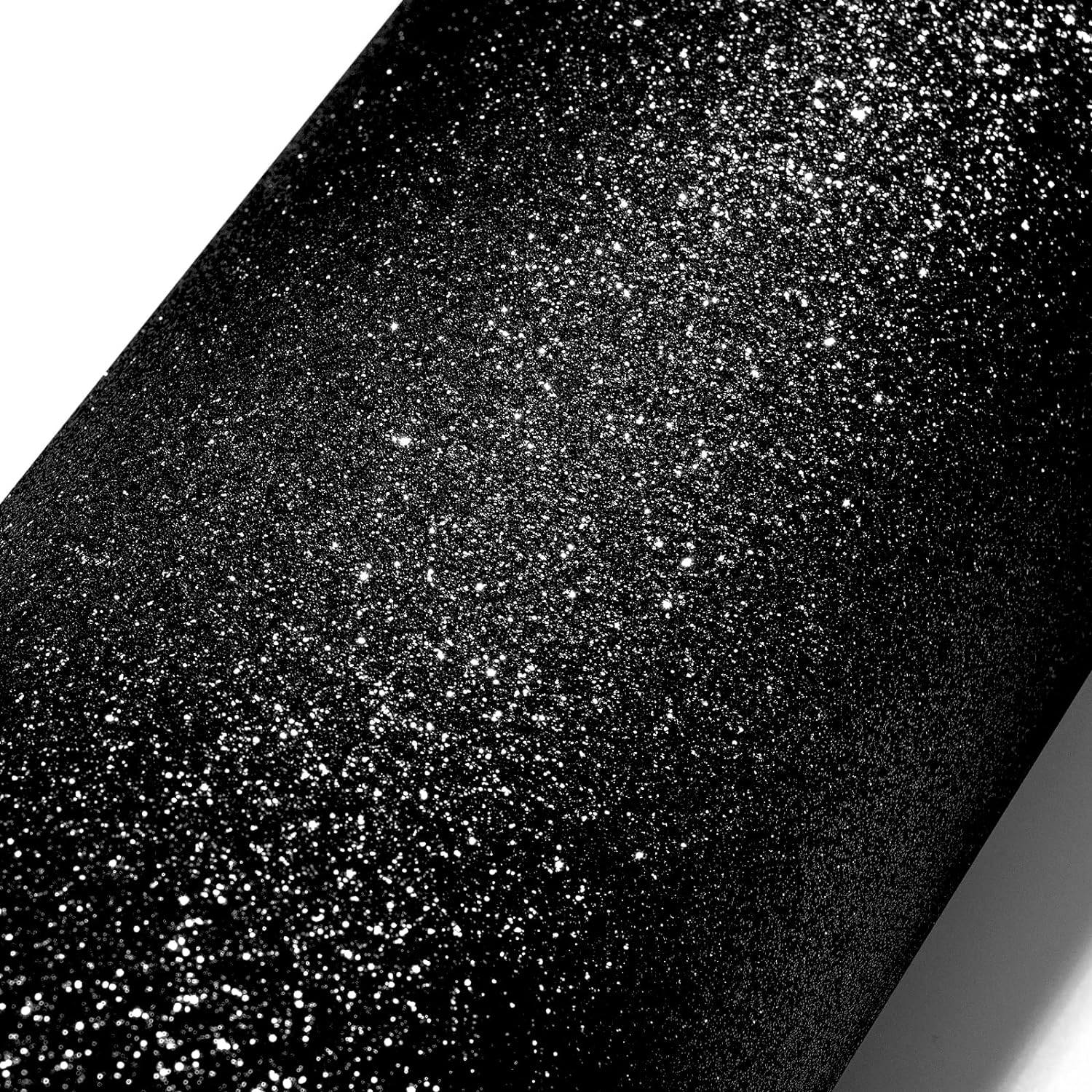 Stickyart Black Glitter Wallpaper Peel and Stick Sparkle Wallpaper Roll Self Adhesive Glitter Contact Paper for Cabinets Removable Glitter Fabric Wallpaper Decorative Bedroom Accent Walls 15.8x78.7