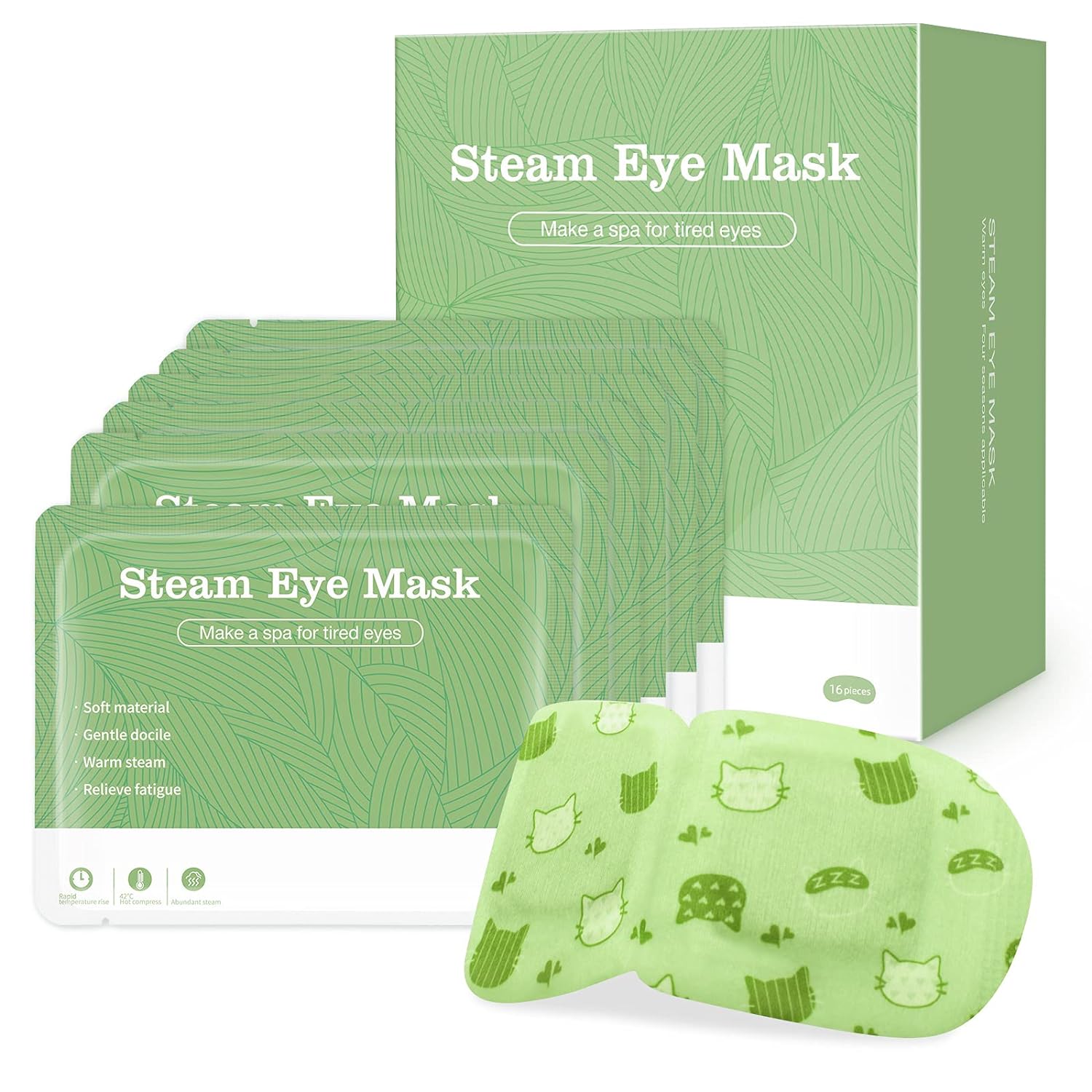 Jekeno Steam Eye Mask, 16 Packs Eye Masks for Dry Eyes Dark Circles and Puffiness, 40-60 Minutes Self Heated Steam Warm Eye Mask, Christmas Spa Gifts