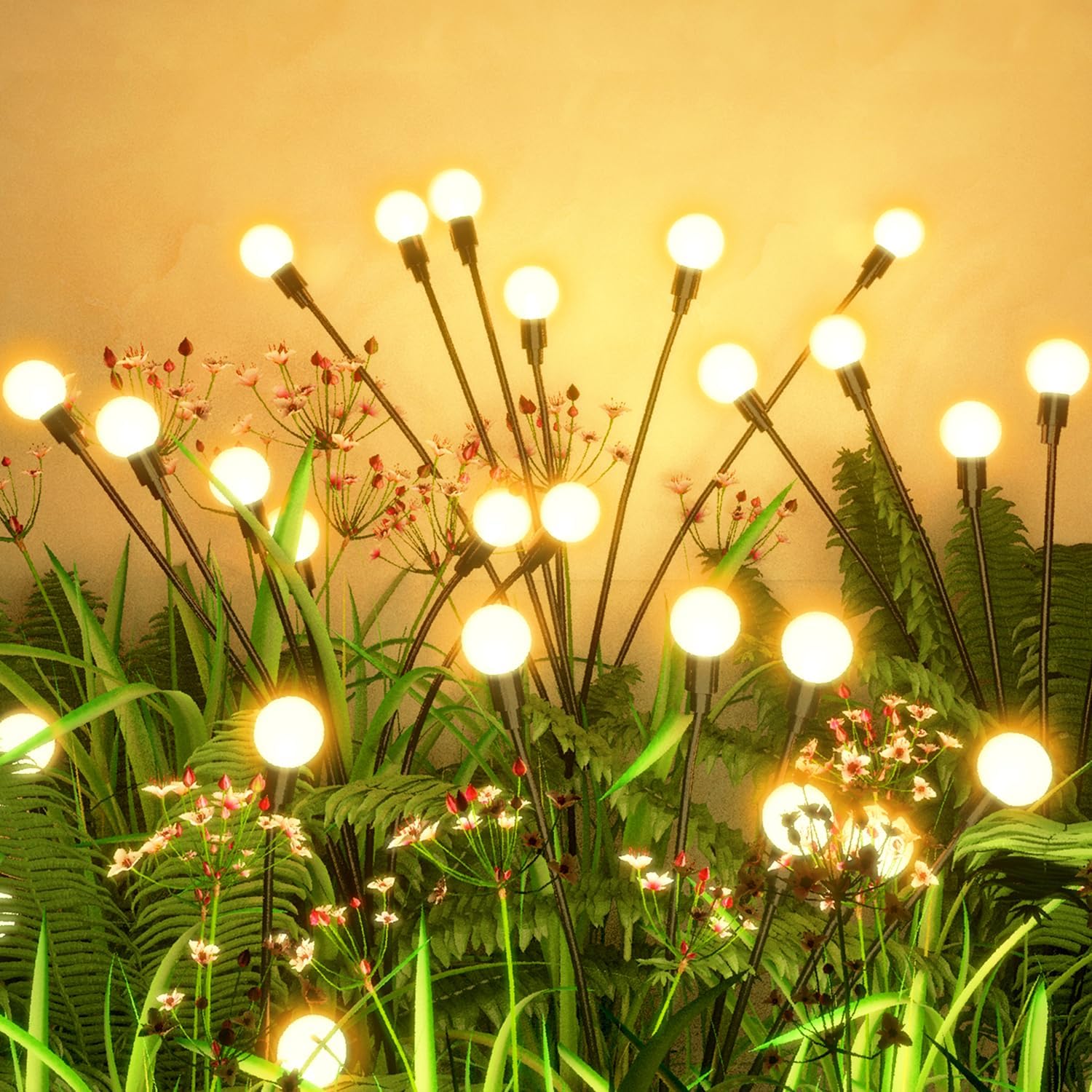 Very nice solar lights! You can set them different ways and love how they sway with the wind!Nice and bright and fun!