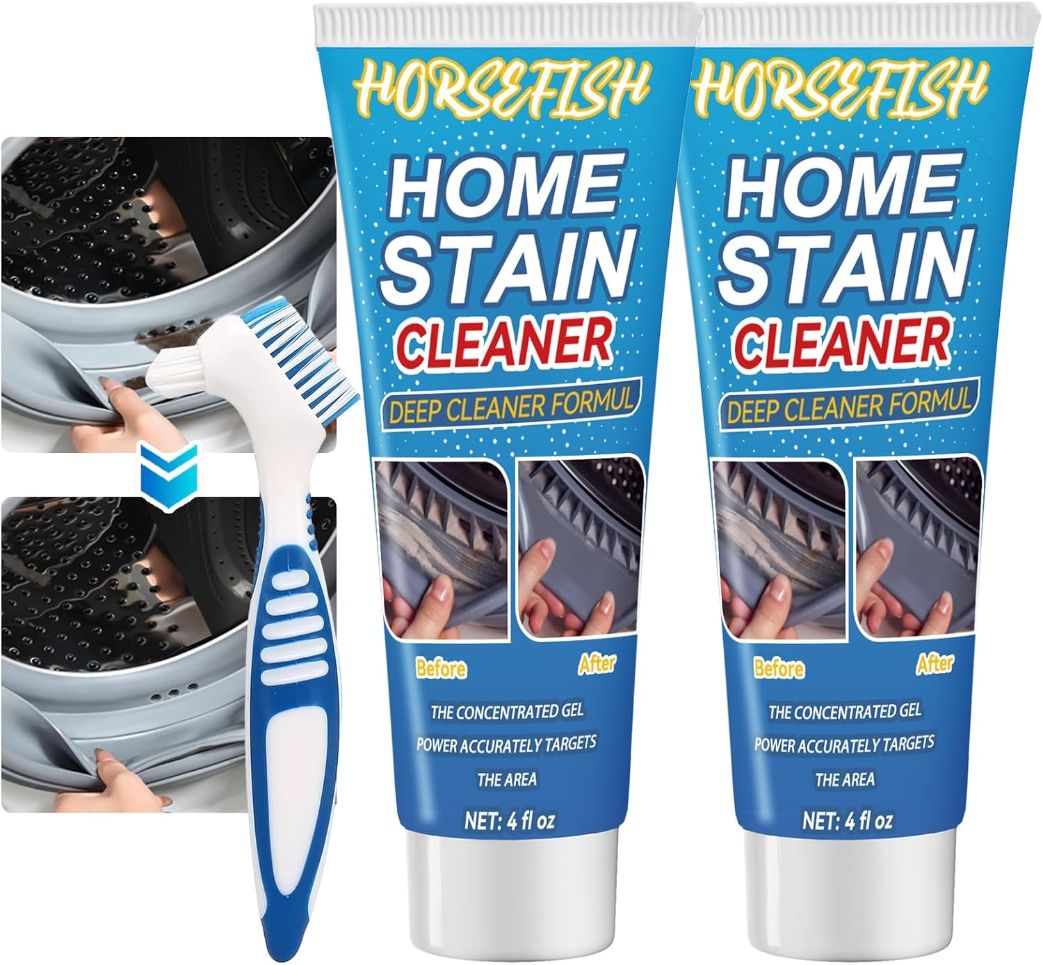 The Horseshoe Mold Remover Gel has proven to be a game-changer in my household cleaning routine. The 2 Pack offers excellent value for money, addressing not only washing machine mold but also providing versatility for refrigerator strips and various household surfaces.What stands out about this mold remover is its gel consistency. The thick gel adheres well to vertical surfaces, ensuring prolonged contact for maximum efficacy. It' particularly effective in reaching hidden and hard-to-access are