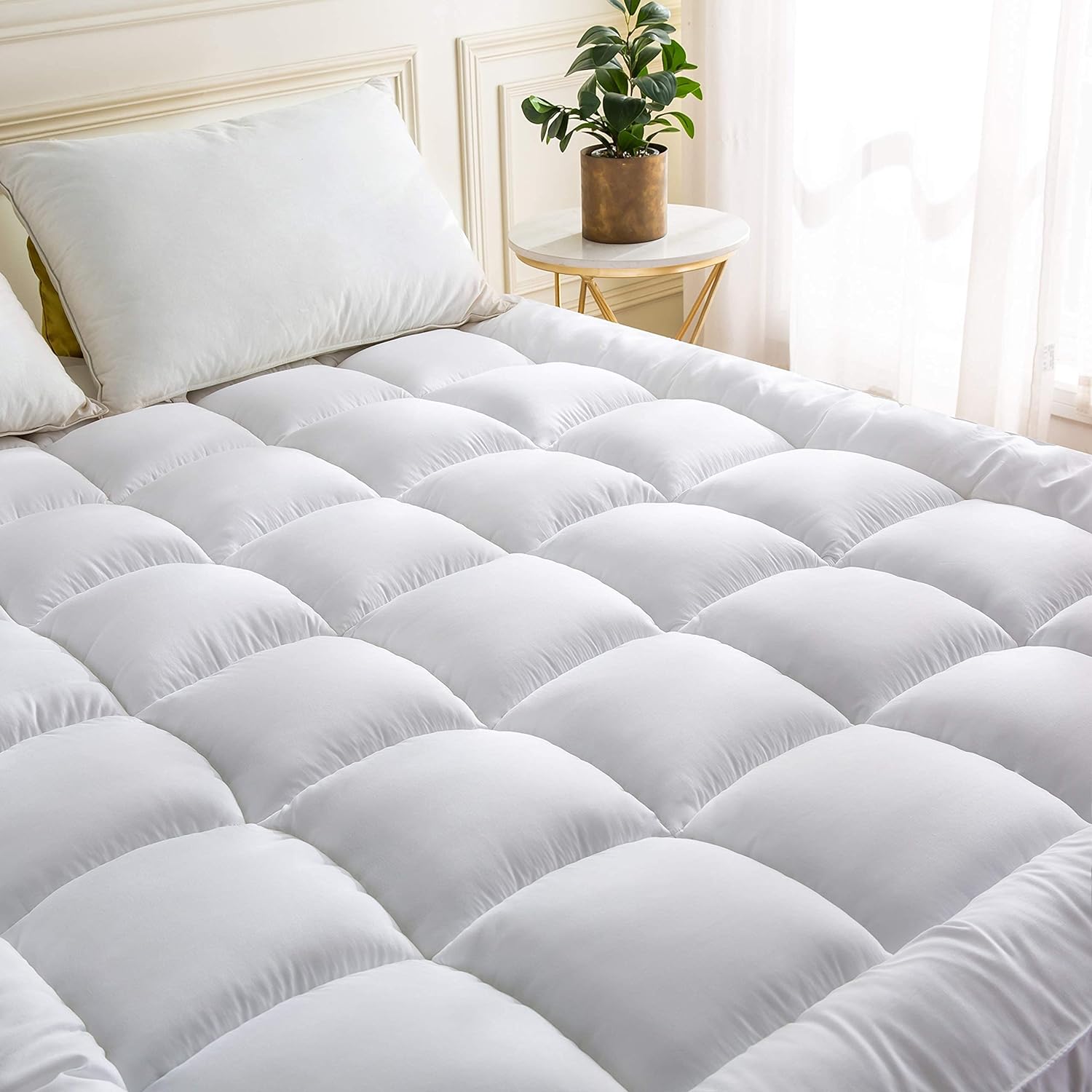 I bought this for my daughter' twin bed and honestly the difference is amazing.Her bed was medium firm which isn't an issue it was the springs that can be felt. I know my daughter wanted something a little softer, bought this and she likes it and I love it! Her bed feels so soft with this in, you want to just sink into it and fall asleep.It was a great buy.I washed and dried it as well and it came out still looking intact, no rips.