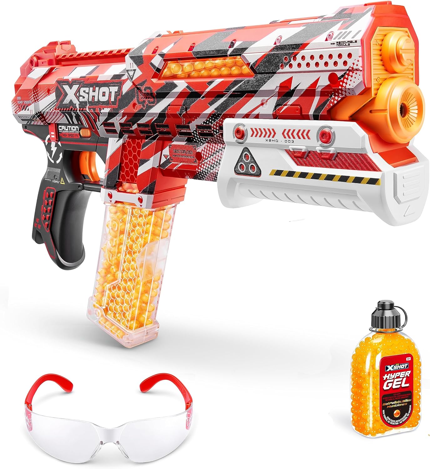 XShot Hyper Gel Clutch Blaster, Manual Prime Gel Blaster & 5,000 Hyper Gel Pellets, 100 Capacity Hopper & 400 Capacity Mag, Eyewear, Ages 14 & Up by ZURU