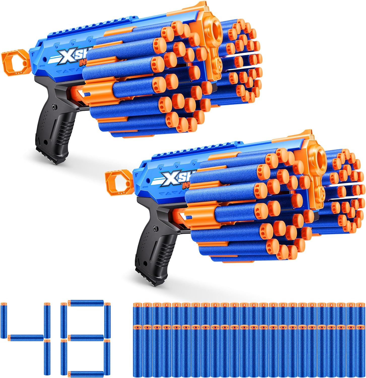 X-Shot Insanity Manic Blaster Dual Pack by ZURU with 48 Darts, Air Pocket Technology Darts and Dart Storage, Outdoor Toy for Boys and Girls, Teens and Adults