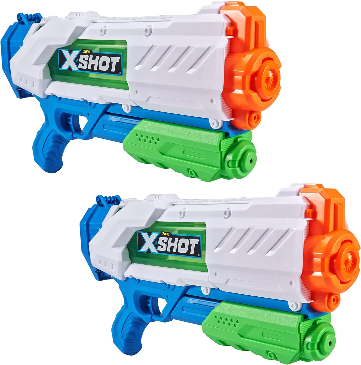 XShot Water Warfare Fast Fill (2 Pack) by ZURU, Struggle Free Packaging, Watergun, 2 Pack X Shot Water Blaster (Fills with Water in just 1 Second!)