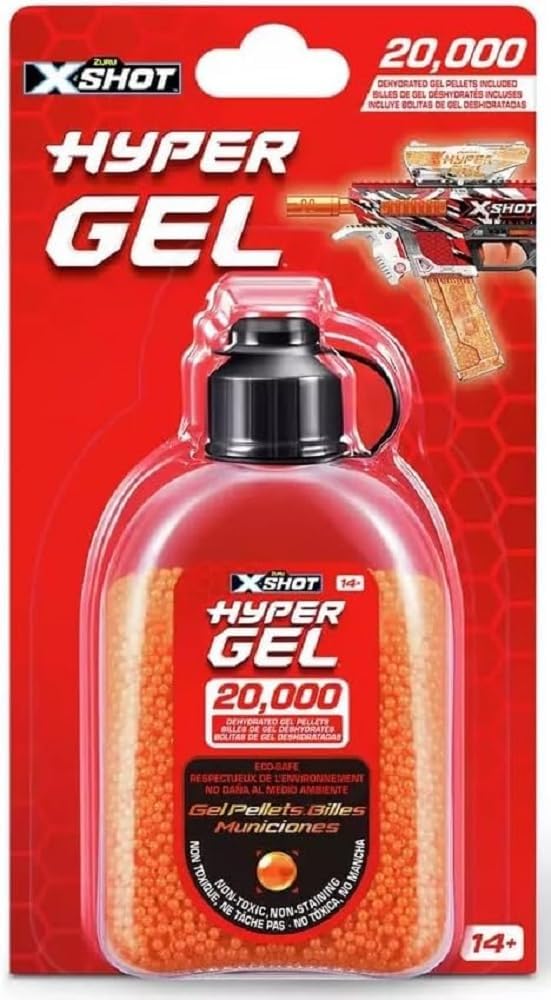 X-Shot Hyper Gel Pellet Refill Pack by ZURU with 20,000 Hyper Gel Pellets in Resealable Container for Storage
